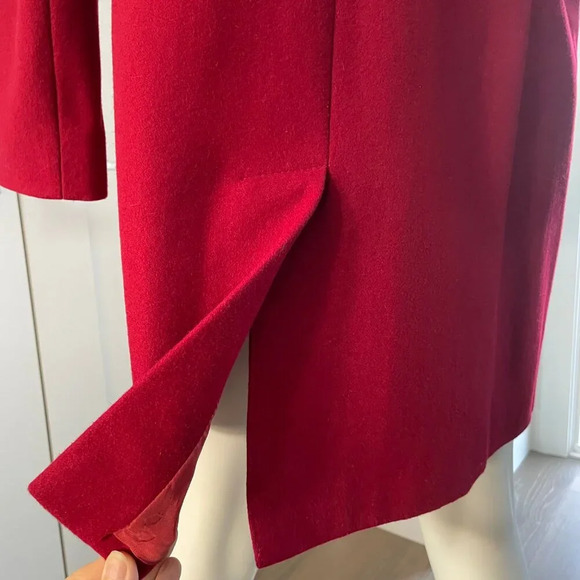 Sam Edelman Classic 2 Button Notch Collar Wool Poly Blend Lined Coat Red Sz M - Picture 8 of 16